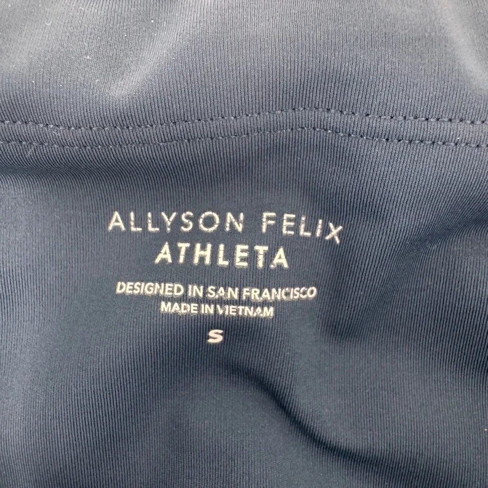 Allyson Felix x Athleta Navy Mesh Activewear Set Bra XS Leggings S‎ Ankle Zip